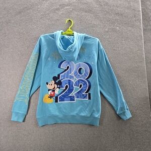 Disney Parks Women Hoodie M Blue 2022 Fleece Mickey Mouse Disneyland Resort